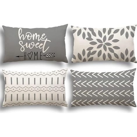 Set of Cushion Covers Sofa Pillowcase Decorative Sofa Cushion Covers Linen Outdoor Cushion Cover Decoration for Bedroom, Sofa, Chair, Bed, Garden, 30 x 50 cm (1/4)