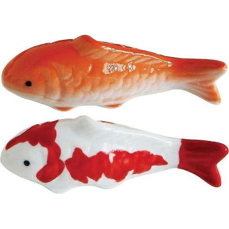 Set mit 2 dekorativen Schwimmfischen für Aquarien, Unterwasserbastelarbeiten, Keramikfische (verschiedene Ausführungen) – 10,00 x 4,00 x 3,50 cm (1/4)