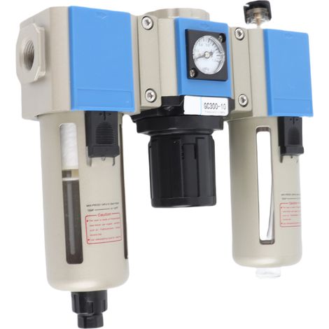 Compresseur d'air, filtre à débit, régulateur de pression, lubrificateur, séparateur eau/huile, unité combinée GC300-10 (1/5)