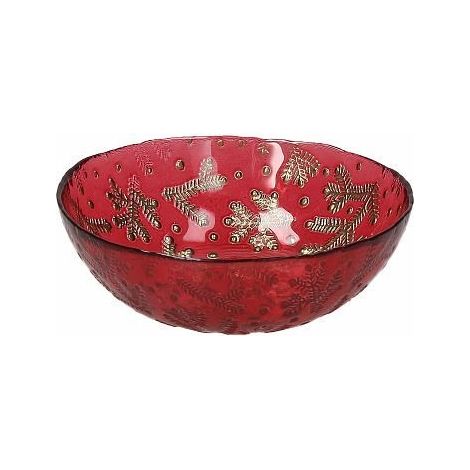 Rote Glas-Holly Gold Schüssel 230 ml (1/2)