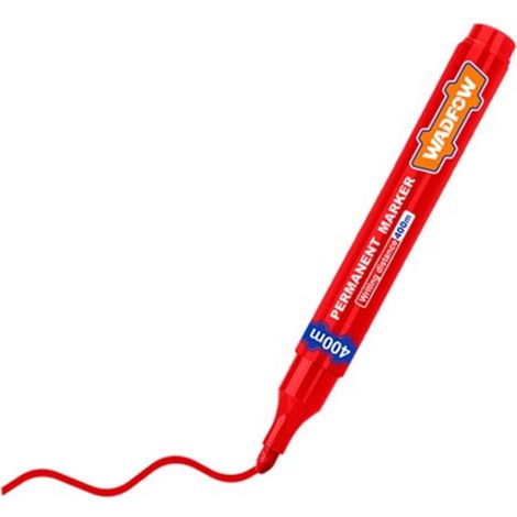 Rotulador Permanente WADFOW Rojo - Punta Fibra 2-3mm Caja 12 Und