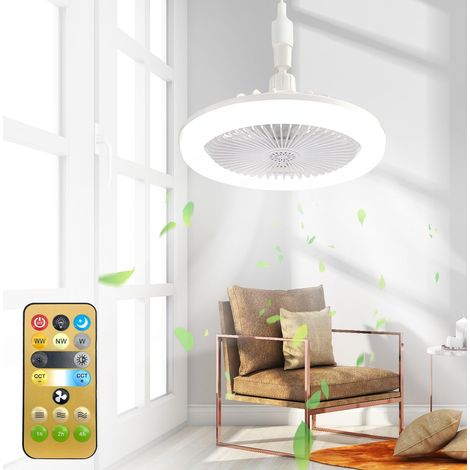 Lustre ventilateur de plafond, lustre ventilateur, lumière LED, ventilateur de plafond avec lumière E27, lampe ventilateur de plafond avec télécommande, ventilateurs de plafond avec lumière (1/5)