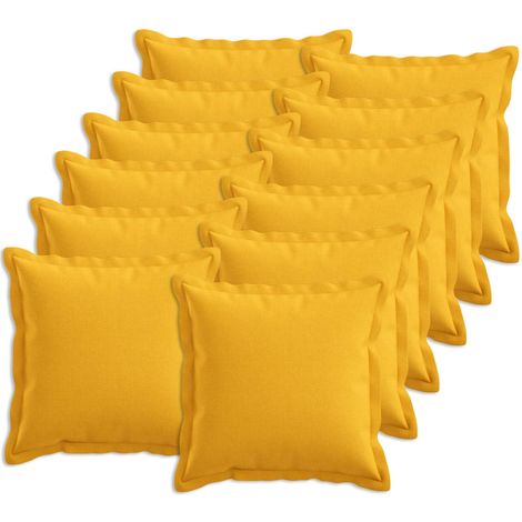 vidaXL Cushion with Pillow HOUTEN 12 pcs Light Yellow Faux Linen (1/5)