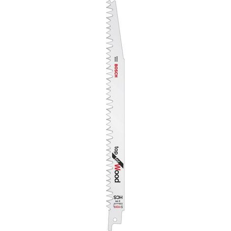 Lame de scie sabre HCS 204mm – Lot de 2 – Coupe rapide pour bois dur – Type S pour scies BOSCH, RYOBI, REDSTONE