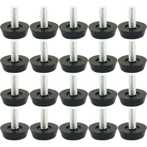 20pcs Pieds M6 x 20mm de Nivellement Meuble Réglable Pied Réglable Patinn Meuble Jambe Pied de Table Chaise Base Protection (1/4)