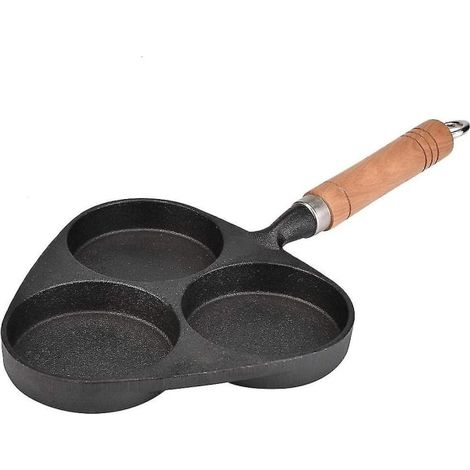 Mini poêle à œufs 3 formes fonte omelette friteuse burger pommes sautées (1/5)