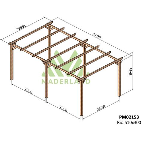 Cochera de Madera Rio (Maderland) - 510 x 300 cm (1/3)