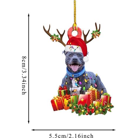Niedlicher Hundeanhänger aus Holz, Weihnachtsbaumschmuck, Geschenk für Freunde oder Kinder, Partydekoration 2021 (1/2)
