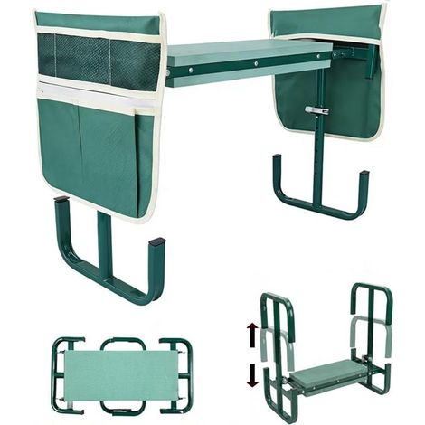 Banc de Genou de Tabouret de Jardin Pliable,Tabouret Genoux Jardin en Hauteur 60x52x27cm,Tabouret à Genoux de Jardinage avec Aide à se Relever,Sac à Outils,Tapis en Mousse Eva,pour le Camping,la Pêche (1/5)