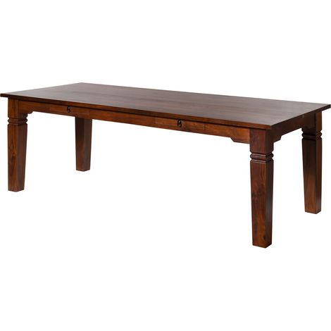 tavolo da pranzo in legno di Acacia 200x100x76 nougat laccato OXFORD 606 (1/4)