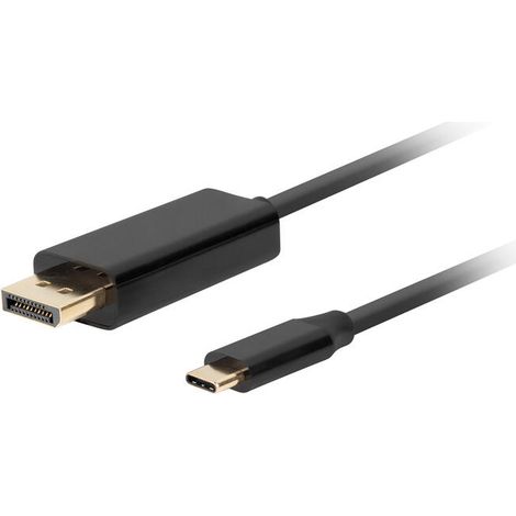 Cable adaptador Lanberg USB-C(M) - DisplayPort(M) de 1,8 m, 4K 60Hz, negro (1/3)