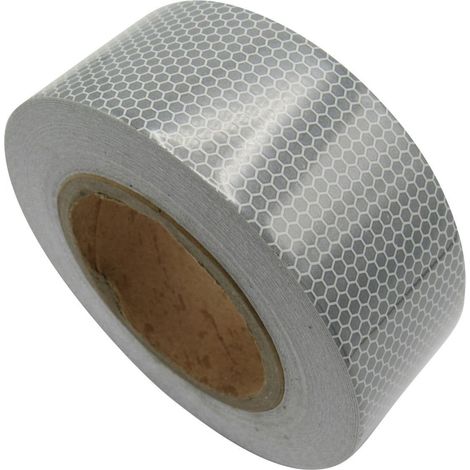 Hi Viz Reflective Tape White (25M X 50MM Sticky Adhesive High Vis Warning) (1/5)