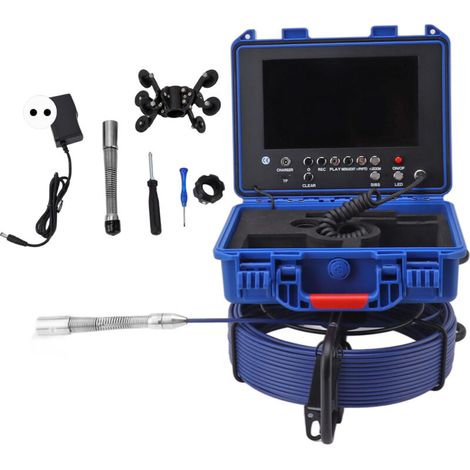 1080p HD 23mm Sewer Camera, IP68 Waterproof Pipe Inspection Endoscope with Meter, 100-240V EU Plug (1/5)
