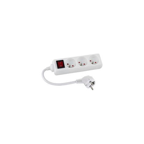 Multiprise filaire 3 prises câble 1,5 mètres + interrupteur à voyant
