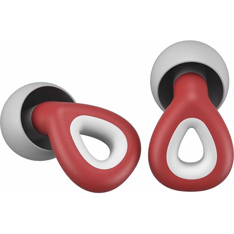 1 paire de bouchons oreilles anti-bruit protection auditive étanches lavables silicone pour dormir étudier travailler rouge vin (1/2)