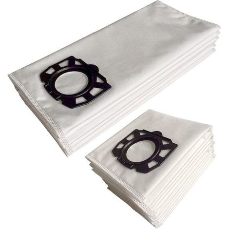 10 sacs filtrants jetables en polaire pour Kärcher MV4, MV5, MV6, WD4, WD5, WD6, Kärcher WD4000 à WD5999, référence 2.863-006.0, référence 69044090 (1/4)