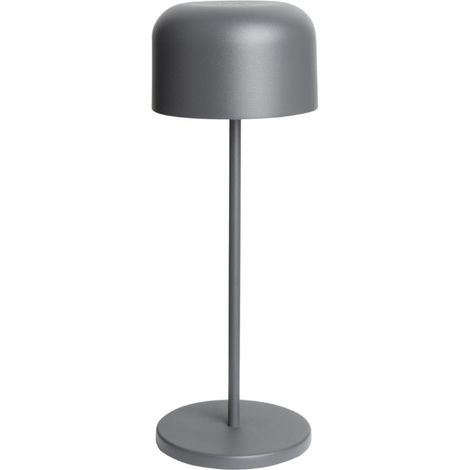 Lampe de table avec abat-jour rond Lucca grise 300mm - Ref HZ211 - Olympia (1/5)
