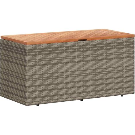 Maison Exclusive - Contenitore Giardino Grigio 110x50x54cm Polyrattan Legno Acacia