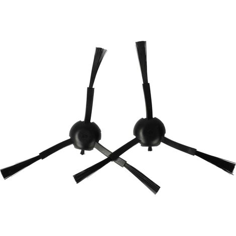 vhbw 2x spazzola laterale compatibile con Mova E30 Ultra robot aspirapolvere - Set spazzole, nero