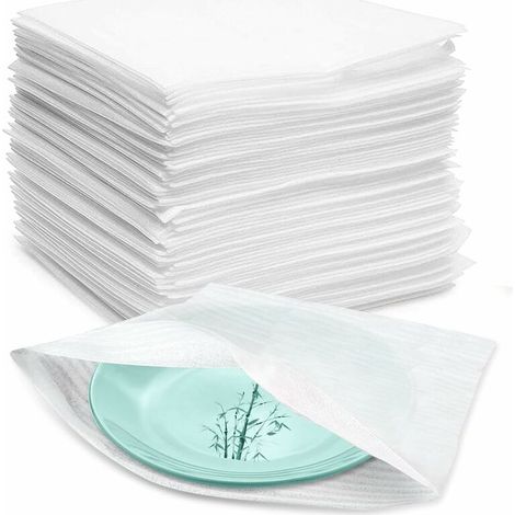 (100PCS-25x30cm)Feuilles Mousse Papier Bulle Déménagement Carton pour Vaisselle Carton Demenagement Verres Plats Assiettes (1/5)