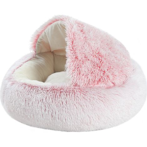 Panier pour Chat Moelleux Anti Stress Extra Doux Lit Apaisant pour Chien Canapé XL Confortable Lavable Maison, Coussin,Antidérapant (50cm,Rose), (1/4)