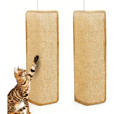 2 Pieces Mat Scratching post for Chat, 60 x 30 cm, Mat to Cat in Sisal Natural, Mat to Scrape Floor Non, for Wall and Corner, Protege Your Sofa or Armchairs of the Griffe of the Cats (1/5)