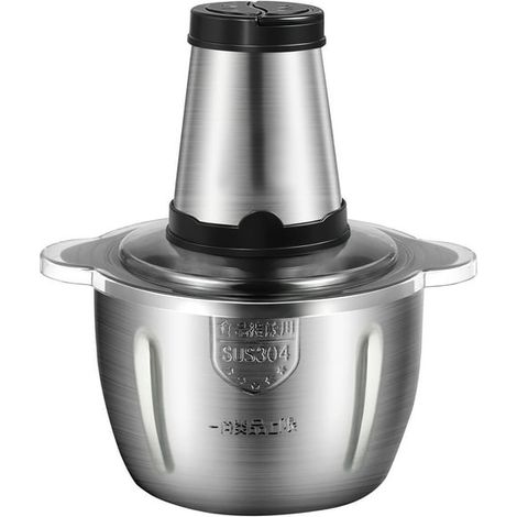 Hachoir à viande électrique Mistaha 2L, robot culinaire multifonction en acier inoxydable pour viande, légumes, fruits et noix, 2 vitesses, idéal pour la cuisine domestique et les restaurants. (1/5)