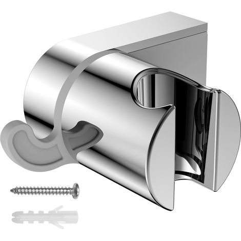 Support Pommeau de Douche Chromé Fixation Murale Universelle, Compatible avec Tuyaux de Douche Standard (1/5)