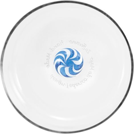 Bilia Lot De 4 Tumblers Candy En Verre Borosilicate Soufflé À La Main Bleue Avec Sphère Décorative Intérieure À Rayures Design Pour La Table (1/3)