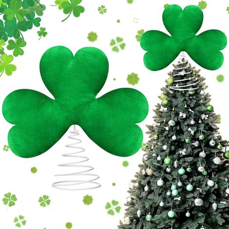 Clover - Metal Tree Topper - Irish Theme Decoration - St Patrick S Day Home Party Festive Ornament - 2 Pieces (1/5)
