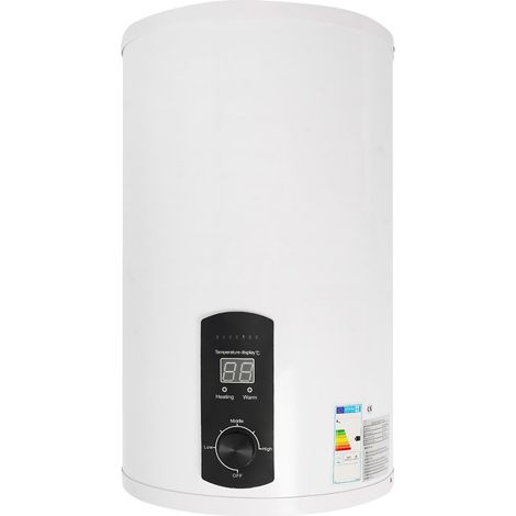 Chauffe-eau électrique à accumulateur d'eau chaude 220 V, 35 l, chauffe-eau mural, avec protection contre les fuites, douche pratique et affichage de la température, 2000 W (1/5)