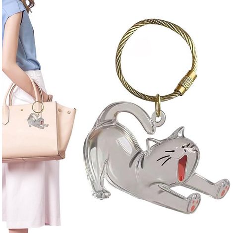 Raccoglitore di peli di gatto, contenitore per riporre i peli di gatto con portachiavi, scatola ricordo per peli di gatto, oggetto da collezione trasparente per animali domestici (1/5)