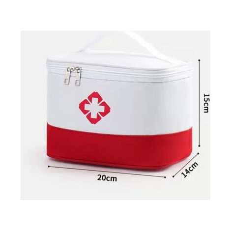 Trousse de premiers secours polyvalente à grande capacité pour la maison, blanche et rouge, taille S (1/5)