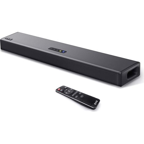 Barre de Son pour TV, Audio Home Cinéma avec Bluetooth 5.0, Basses Dynamiques, Son Ambiant 3D, Amélioration du Dialogue, compatible AUX/Optical/Coaxial, Modes Sonores Multiples, Fixation Murale (1/5)
