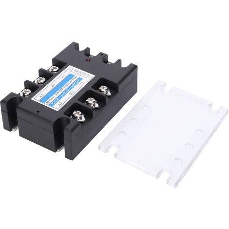 OEBUAFI Équipement de Contrôle de Distribution AC SSR-3 D4860 60A 480V, Couvercle de Protection Transparent, Indication de Sortie de Lumière LED (1/5)