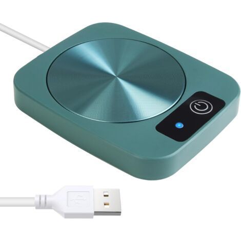 Chauffe-tasse à café USB pour bureau, dessous de verre chauffant à 45 ℃ pour chauffer l'eau, le thé, le lait, le cappuccino, la maison, le bureau, cadeau pour les amateurs de café (vert) (1/2)