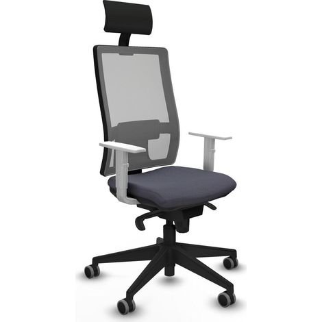 piqueras-y-crespo Horna chaise de bureau avec accoudoirs blancs