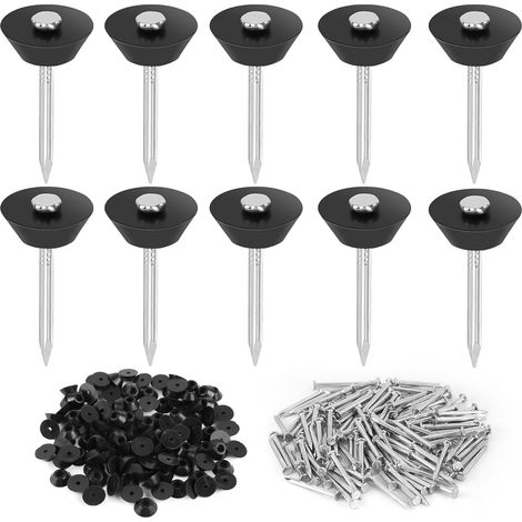 120 Pièces Boutons de Montage avec Clou, 2,5x30mm Clous D'étanchéité pour Bande à Picots, Clous D'étanchéité pour Tôle à Alvéoles en Fer Galvanisé pour Drainage de Construction, Parterres Surélevés (1/5)