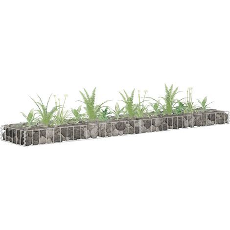 Lit surélevé à gabion Acier galvanisé 180x30x10 cm (1/5)