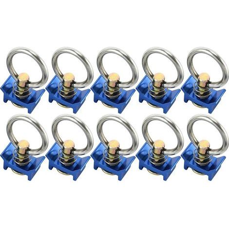 Lot de 10 courroies de chargement en acier inoxydable bleues pour rails d'arrimage (1/5)