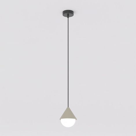 Lampada a sospensione Giro in acciaio nero e vetro (1/5)