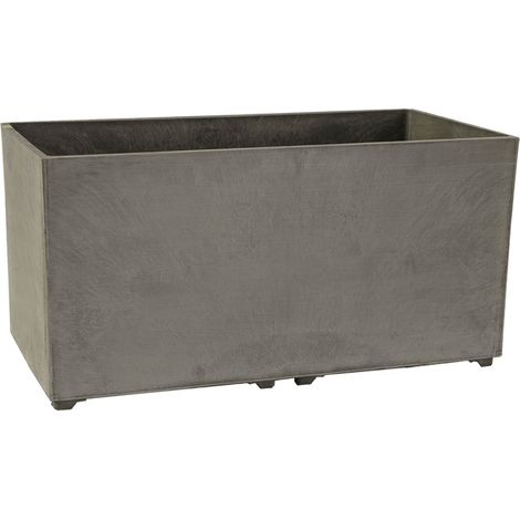 Jardinière Extérieure Grise Anthracite 100L 80x40cm - Pot de Fleurs Rectangulaire en Plastique Recyclé - Design Italien ARTPLAST (1/3)
