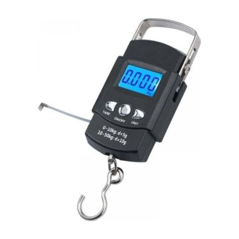Pair Balance numérique électronique portative, balance bagage 50kg/10g avec crochet de mesure, ruban à mesurer et écran LCD rétroéclairé (1/4)