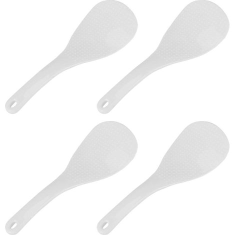 4X cuisine Dotted blanc plastique plat riz cuillère palette Meal cuillère (1/5)