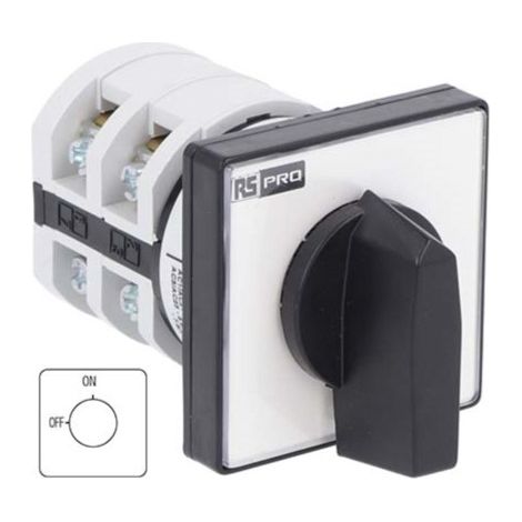 Rs Pro – Commutateur à cames 4 pôles 20A – Tension 690V – Pour circuits électriques 2 positions – Contrôle précis de l'alimentation