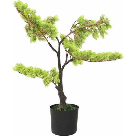 vidaXL Bonsái de ciprés artificial con macetero 60 cm verde (1/2)