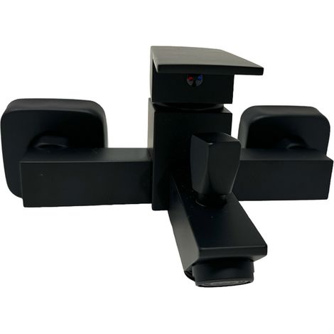 Rubinetto per bagno ultra moderno miscelatore orientabile per vasca nero opaco rubinetteria (1/5)