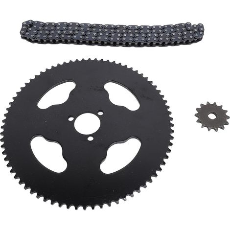 Modified T8F sprocket kit for karts and motorcycles with T8F 120 links - high-quality steel construction, 14T front sprocket and 74T rear sprocket (1/5)