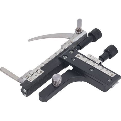 Pied à coulisse de Microscope, règle mobile haut en bas gauche droite en alliage d'aluminium, scène mécanique (1/5)