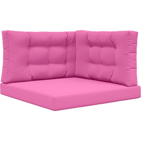 Outdoor Sofa Cushion 3 pcs Pink Polyester vidaXL